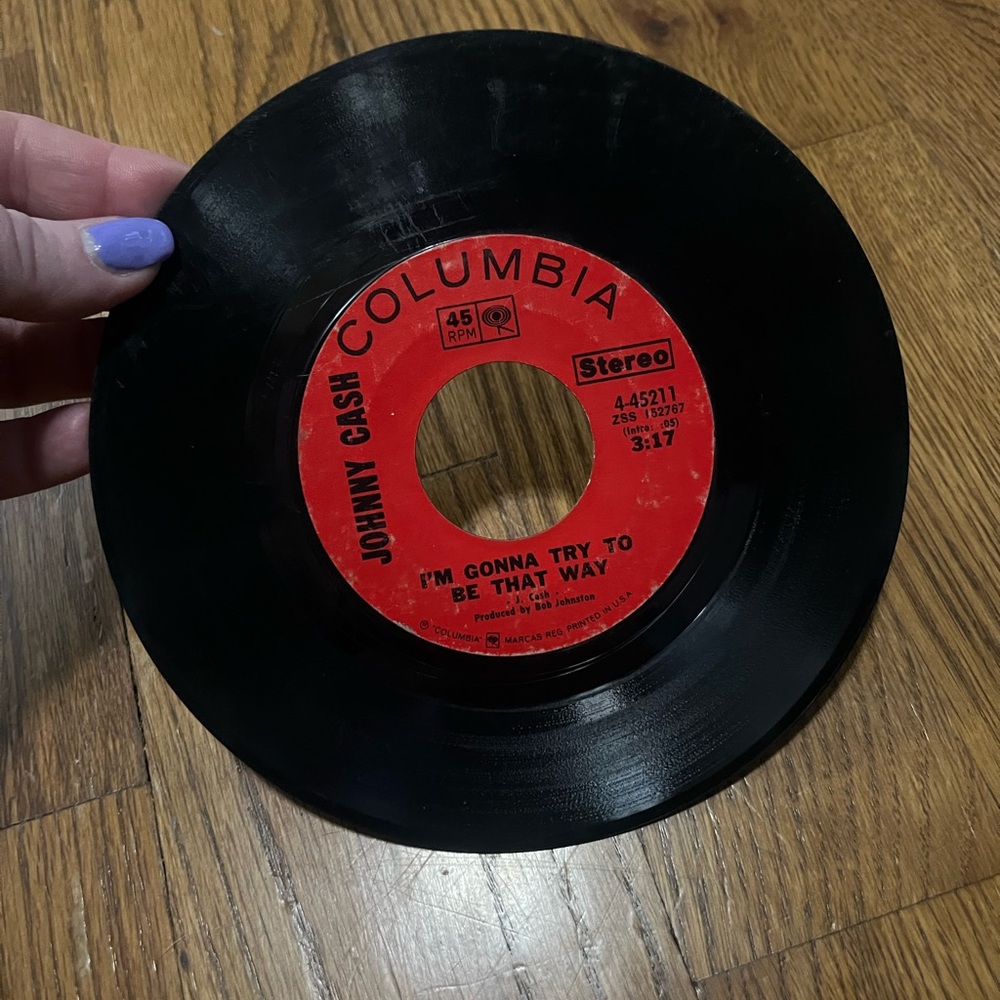 Johnny Cash 7” 45 Record Sunday Morning Coming Down Columbia 4-45211 Country